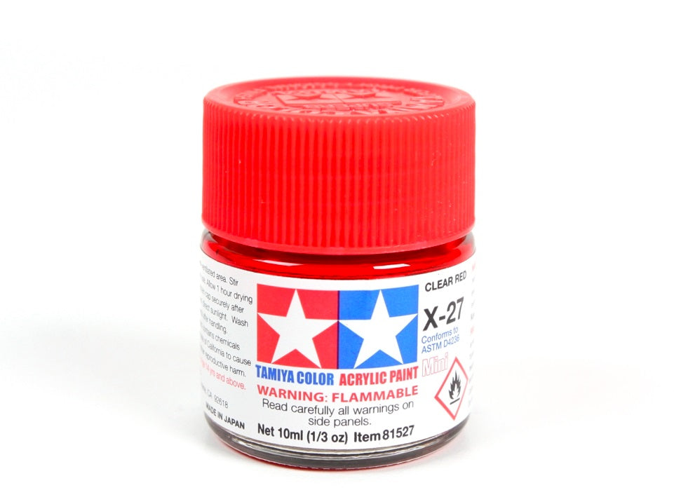 Peinture acrylique Tamiya X27 Rouge Transparent (81527) 10 ml – image 2