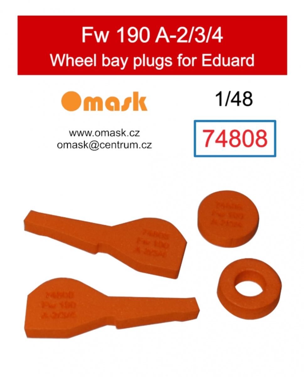 Omask 74808 Bouchons de puits de train d&amp;#39;atterrissage Fw 190 A-2/3/4 (pour Eduard) 1/48