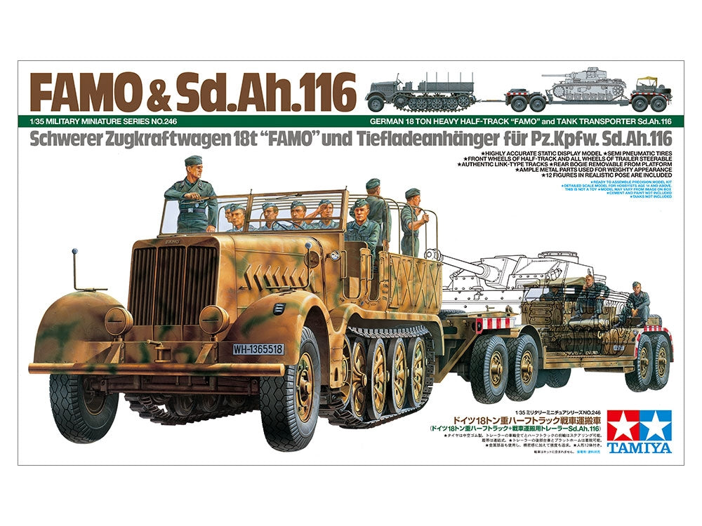 Tamiya 35246 German 18 Ton Heavy Half-Track &amp;quot;Famo&amp;quot; and Tank Transporter Sd.Ah.116 1/35 – zdjęcie 2