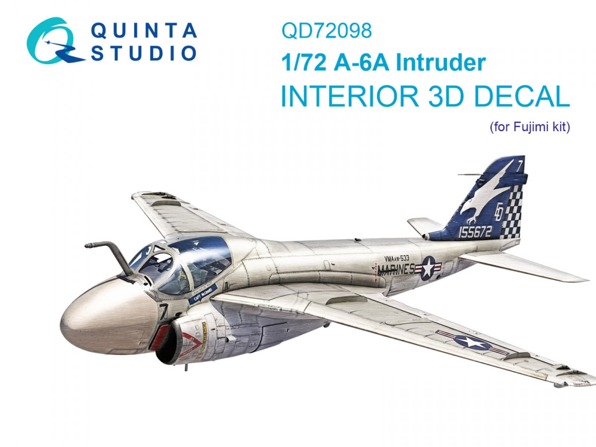 Quinta Studio QD72098 A-6A Intruder 3D-Printed & coloured Interior on decal paper (Fujimi) 1/72