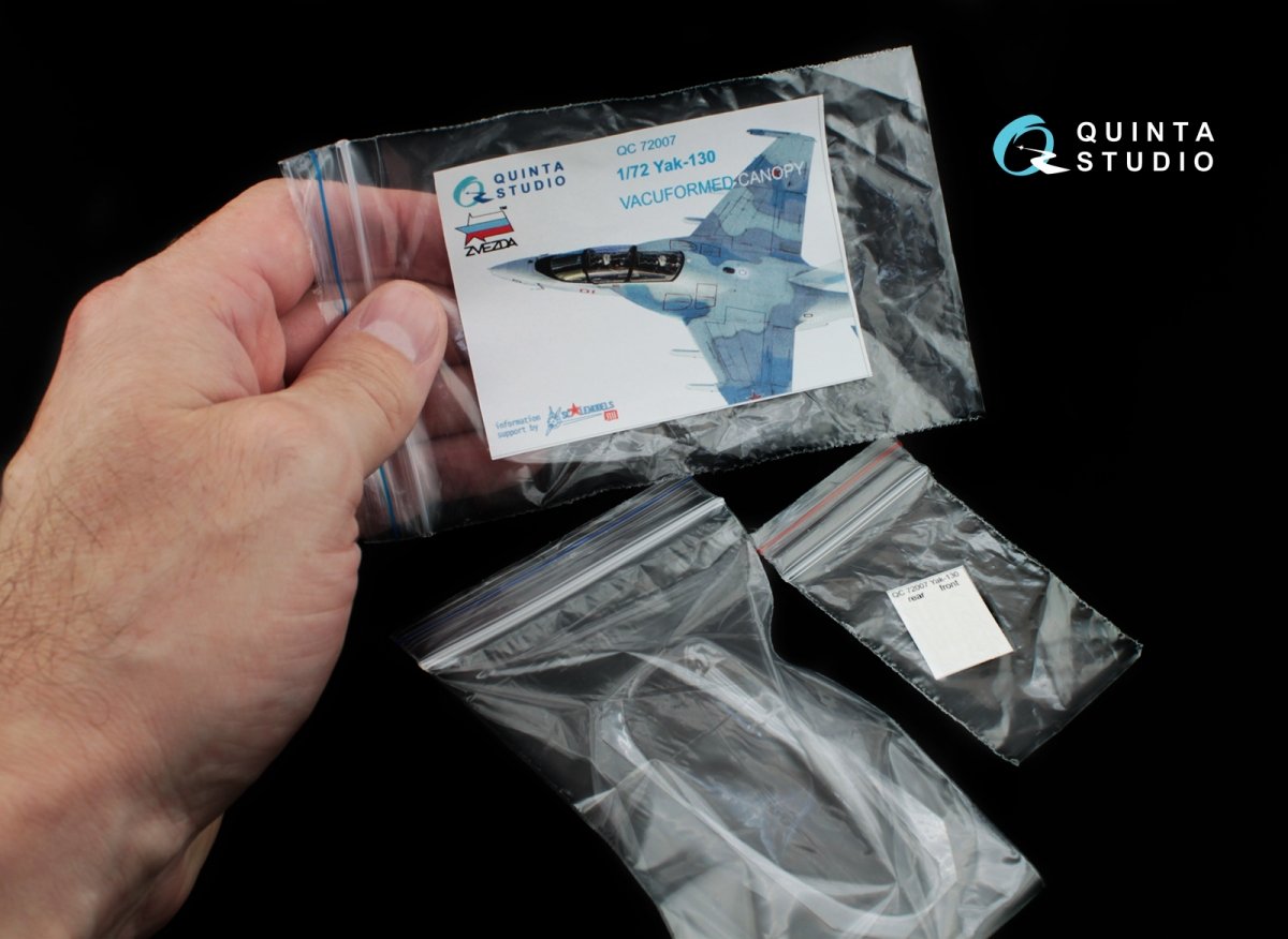 Quinta Studio QC72007 Yak-130 vacuformed clear canopy with det.cord (for Zvezda kit) 1/72 – zdjęcie 8