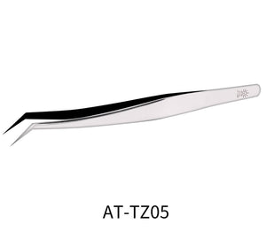 Pince à épiler DSPIAE AT-TZ05 en acier inoxydable avec pointe angulaire