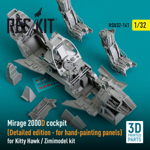 RESKIT RSU32-0141 Cockpit Mirage 2000D (Édition détaillée) pour maquette Kitty Hawk / Zimimodel (Impression 3D) 1/32 – Bild 2