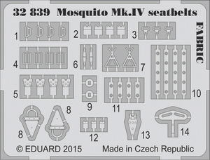 Ceintures de sécurité Eduard 32839 Mosquito Mk. IV en tissu, échelle 1/32, HK Models – image 2