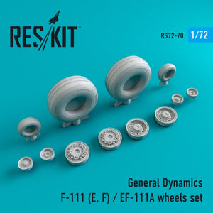 RESKIT RS72-0070 Jeu de roues F-111 (E,F)/EF-111A (lestées) 1/72