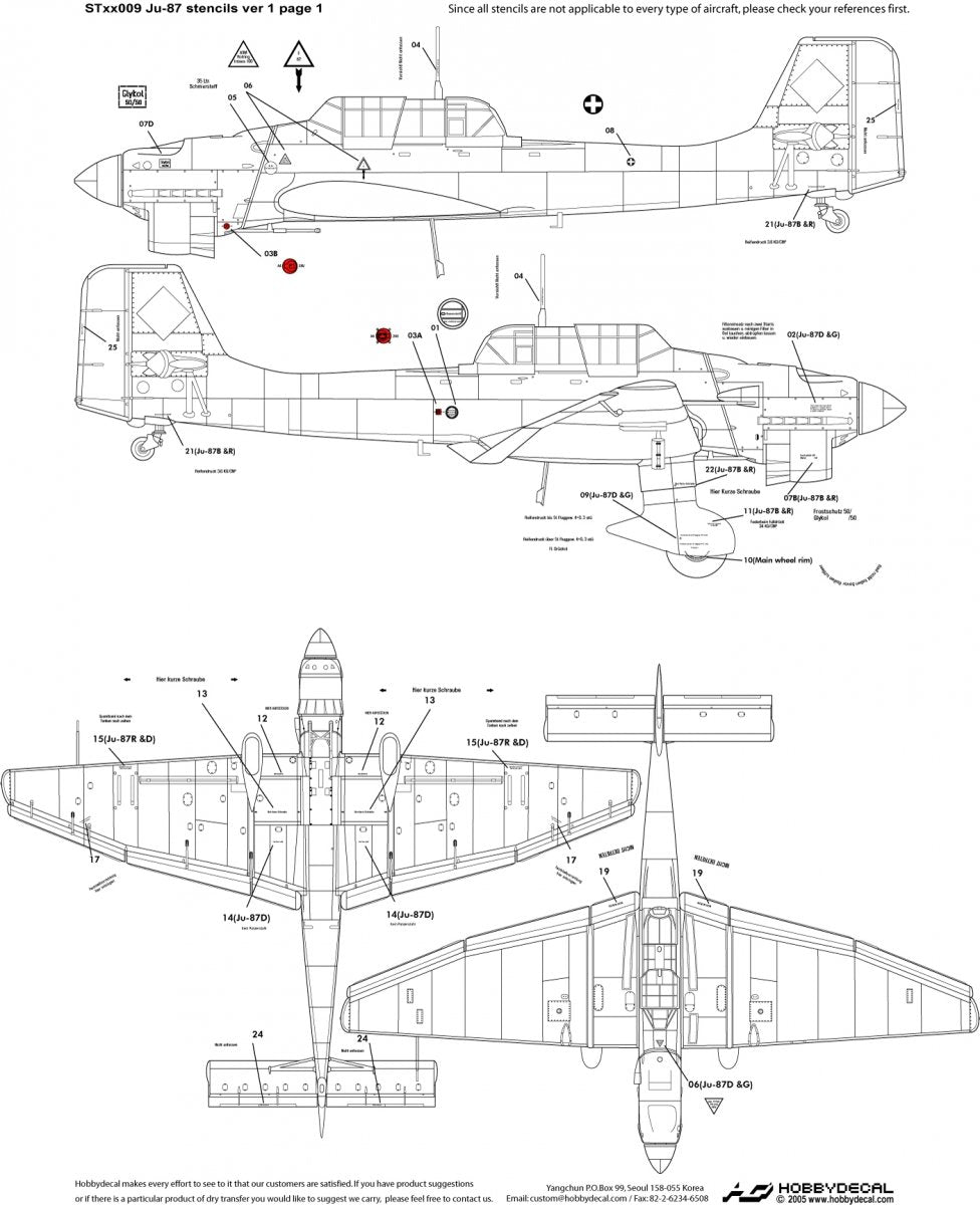 HobbyDecal ST32009V1 Ju-87 Pochoirs ver 1 1/32 – immagine 2
