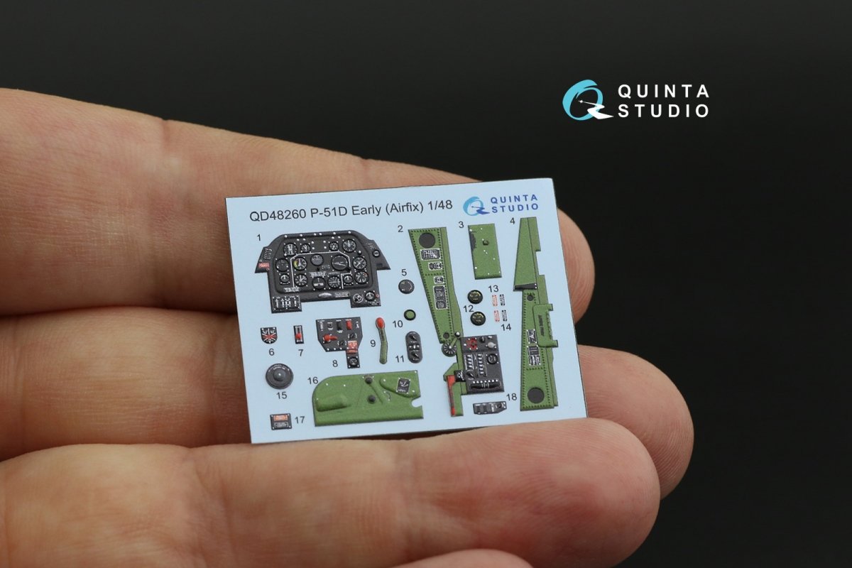 Intérieur imprimé en 3D et coloré sur papier décalcomanie Quinta Studio QD48260 P-51D Early (Airfix) 1/48 – Bild 9