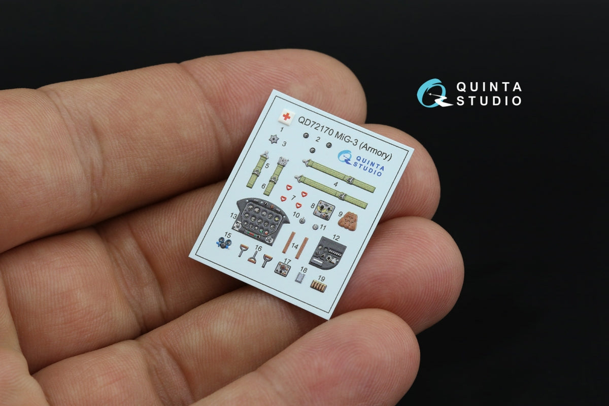 Quinta Studio QD72170 MiG-3 Intérieur coloré imprimé en 3D sur papier décalcomanie (Armory) 1/72 – immagine 6