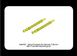 Aber A48 002 Jeu de 2 canons pour mitrailleuses d&amp;#39;avion allemandes MG 17 de 7,92 mm (1/48) – Bild 3