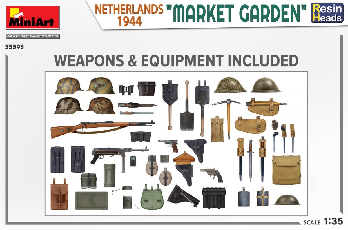 MiniArt 35393 MARCHE-JARDIN PAYS-BAS 1944. TÊTES EN RÉSINE 1/35 – image 3
