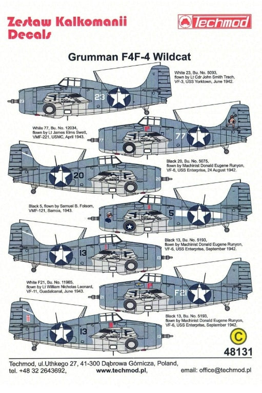 Techmod 48131 Grumman F4F-4 Wildcat 1/48 – imagen 4