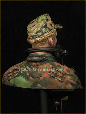 Young Miniatures YM1851 Officier de char SS allemand WAFFEN, Seconde Guerre mondiale, échelle 1/10  – immagine 5