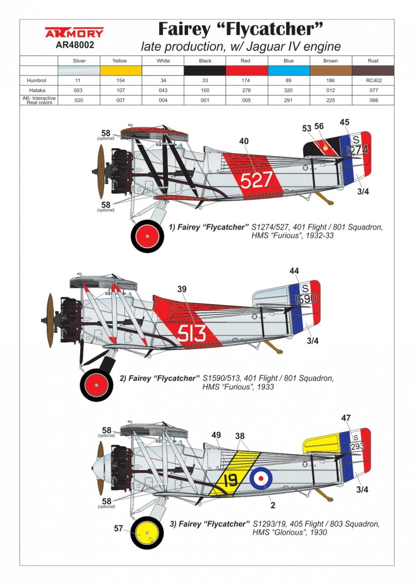 Armory Models 48002 Fairey Flycatcher, chasseur britannique de la FAA de l&amp;#39;entre-deux-guerres, version tardive, avec moteur Jaguar-IV, échelle 1/48 – image 6