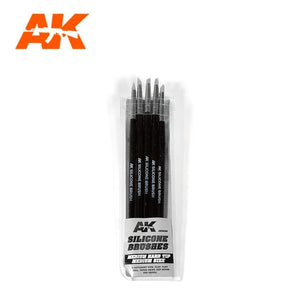 AK Interactive AK9086 PINCEAUX EN SILICONE À POINTE MOYENNE (5 pièces)