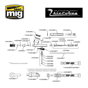Munitions pour Mig 8625 AIRCOBRA AIRBRUSH Buse d&amp;#39;aérographe 0,3 mm – image 4