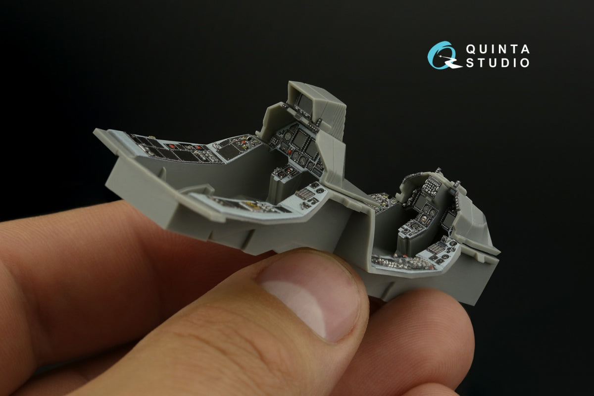 Intérieur imprimé en 3D et coloré sur papier décalcomanie (outil Kinetic 2022) pour le F-16D Block 50 de Quinta Studio QDS-48408 (petit modèle) à l&amp;#39;échelle 1/48 – immagine 11