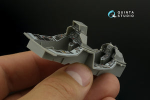 Intérieur imprimé en 3D et coloré sur papier décalcomanie (outil Kinetic 2022) pour le F-16D Block 50 de Quinta Studio QDS-48408 (petit modèle) à l&amp;#39;échelle 1/48 – immagine 11