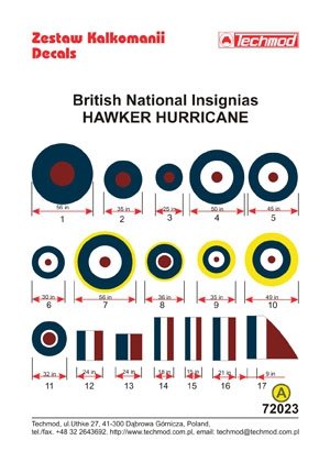 Techmod 72023 - Insignes nationaux britanniques - Hawker Hurricane (1/72) – immagine 2