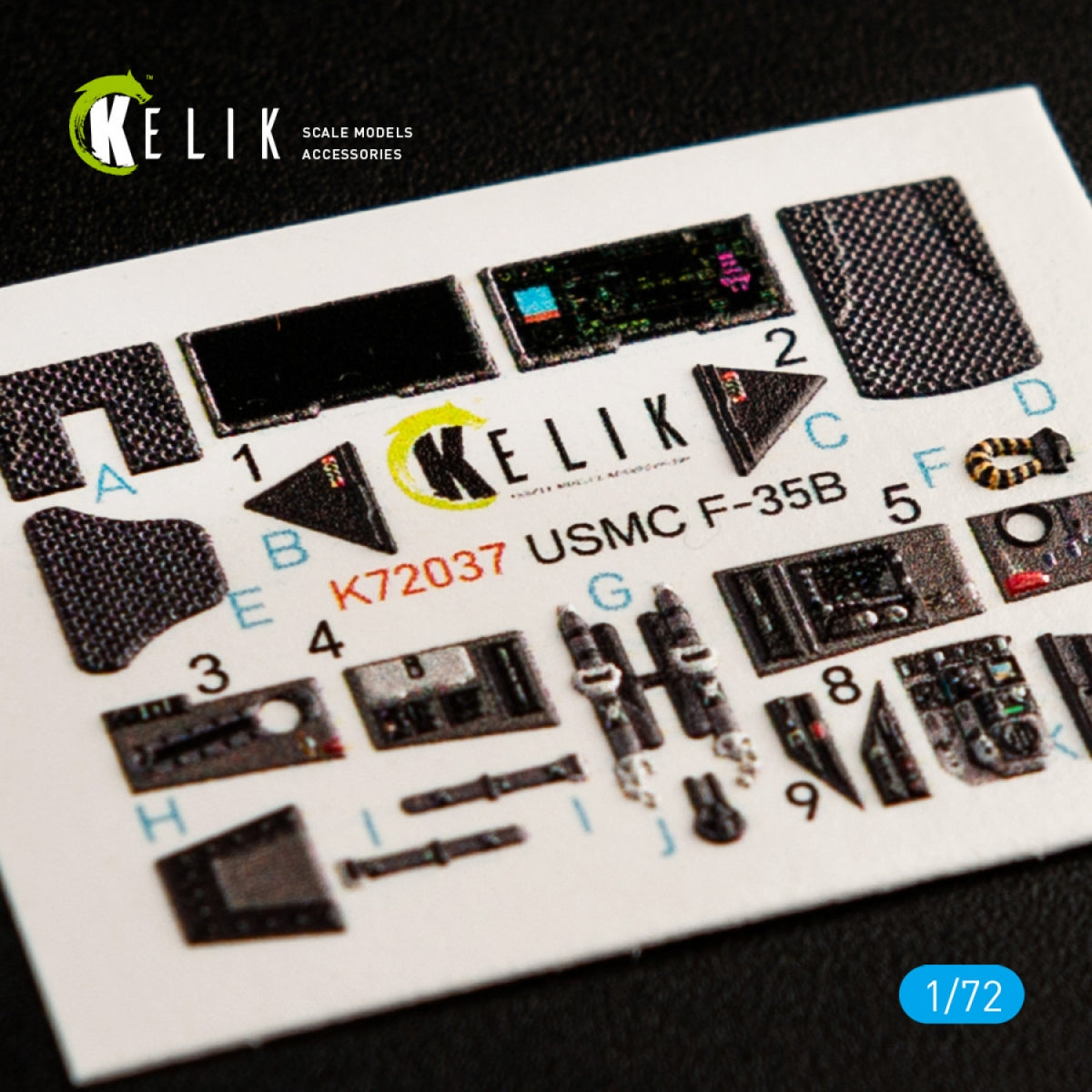KELIK K72037 Décalcomanies 3D intérieures pour maquette Academy au 1/72 du F-35B – image 2