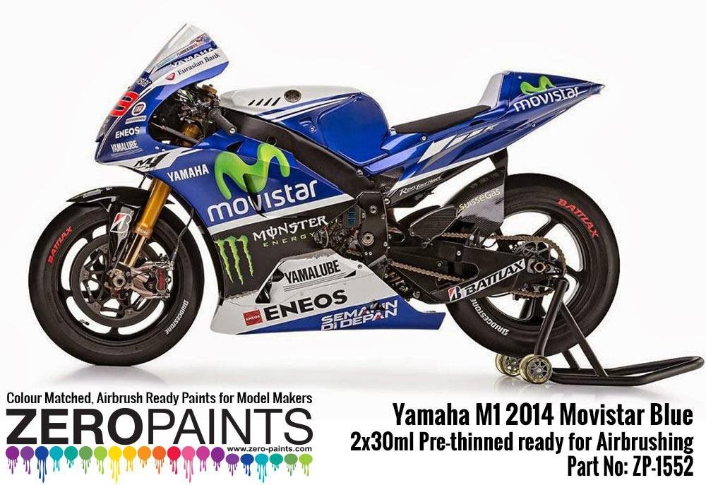 Kit de peinture Zero Paints ZP-1552 Yamaha M1 2014 Bleu Movistar (2 x 30 ml) – image 3