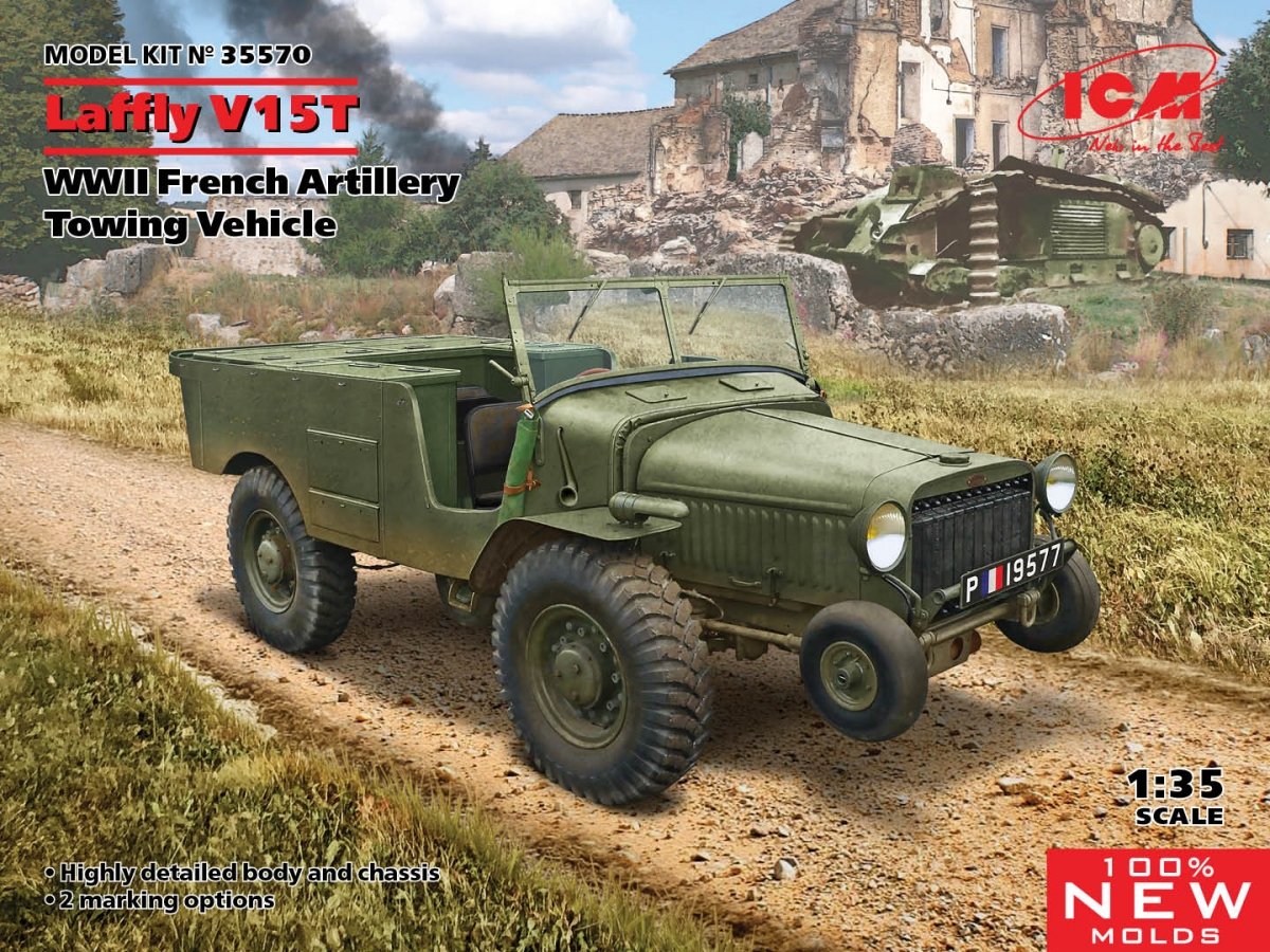 ICM 35570 Laffly V15T Véhicule de remorquage d&amp;#39;artillerie français de la Seconde Guerre mondiale 1/35