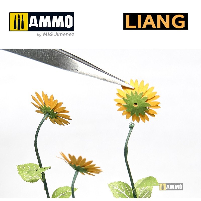 Liang 0101 Tournesols en papier pour dioramas (pièces imprimées au laser et en 3D) – immagine 4