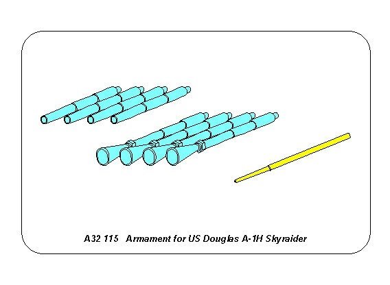 Aber A32115 Weapons set for the American Douglas A-1H Skyraider 1/32 – image 2