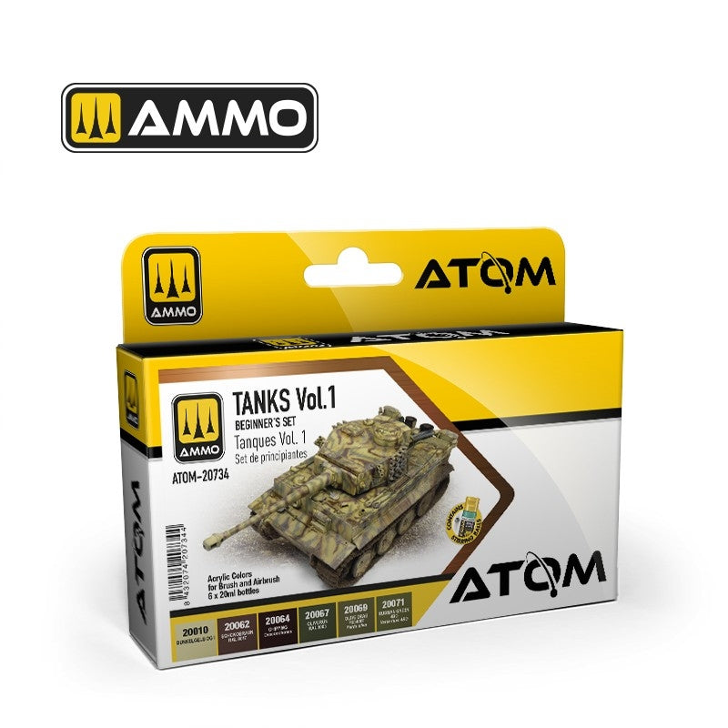 AMMO par Mig Jimenez 20734 ATOM Kit Débutant : Réservoirs Vol.1 6x20ml