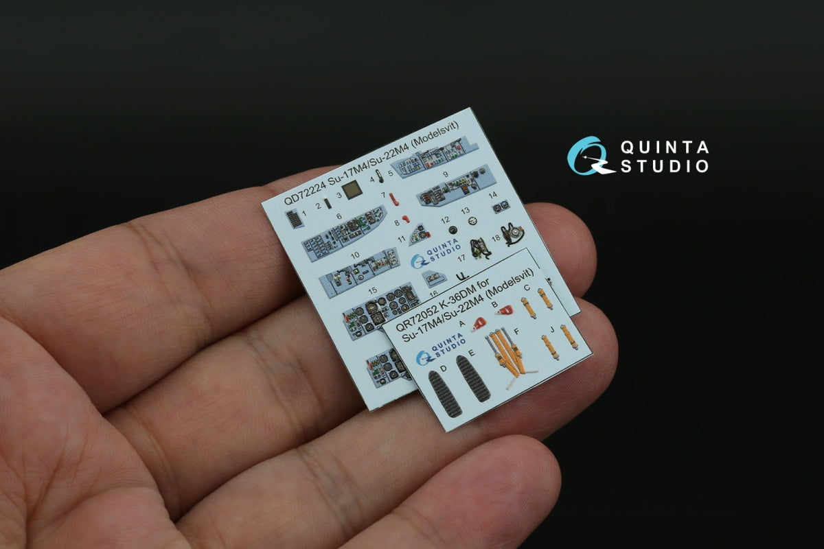 Intérieur imprimé en 3D et coloré sur papier décalcomanie Quinta Studio QD72224 Su-17M4/Su-22M4 (Modelsvit) 1/72  – Bild 7