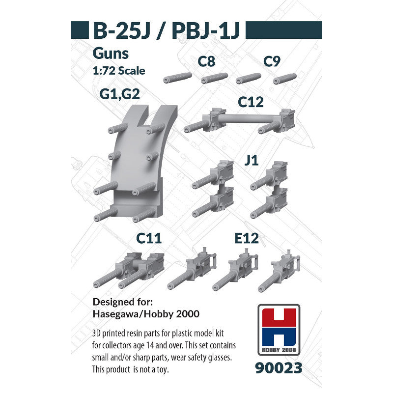 Hobby 2000 90023 B-25J / PBJ-1 Guns 1/72