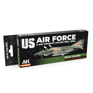 AK Interactive RCS120 Couleurs des avions de l&amp;#39;US Air Force et de l&amp;#39;ANG (années 1960-1980) 8 x 17 ml