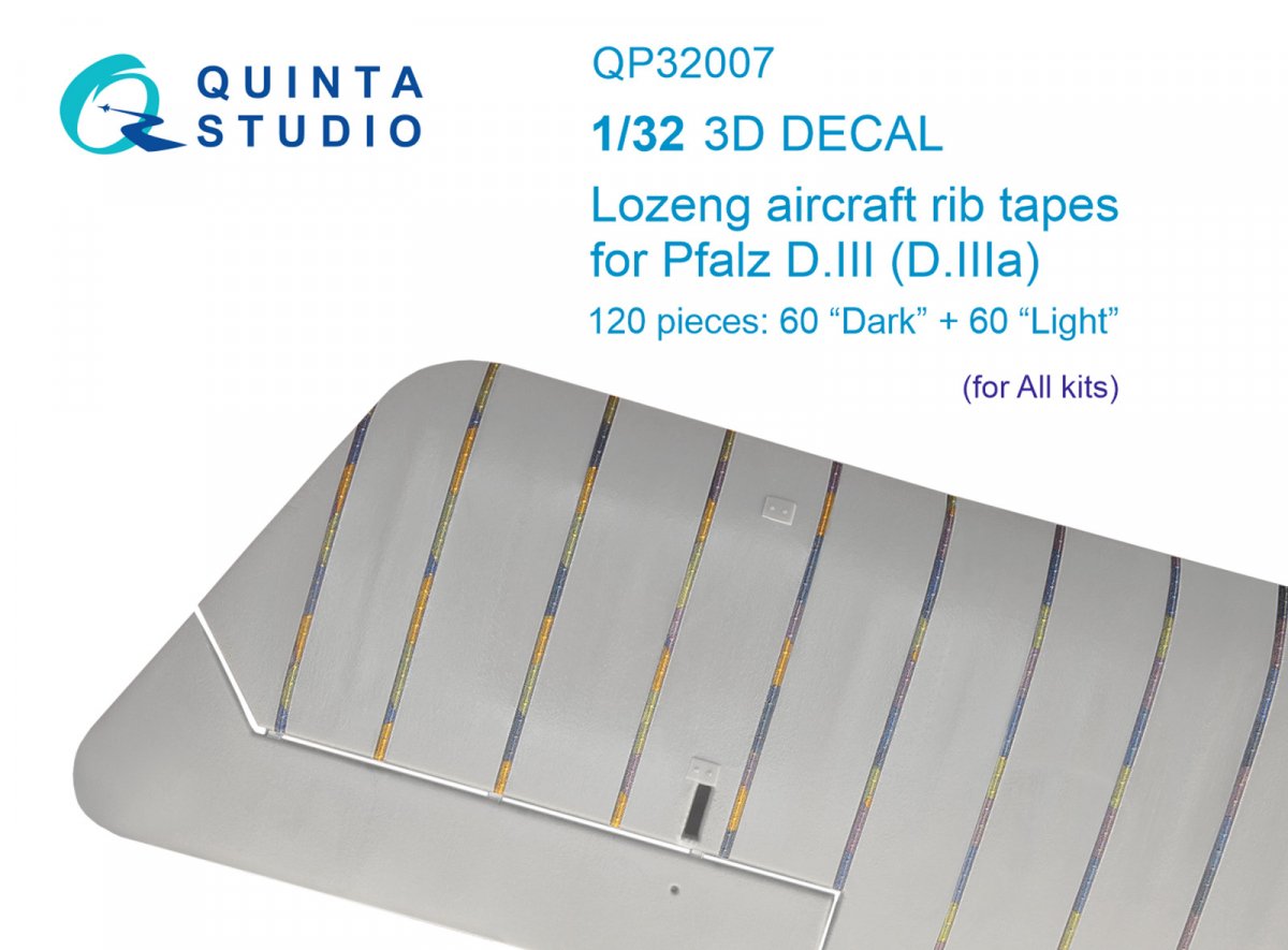 Quinta Studio QP32007 Bandes côtelées Lozeng pour Pfalz DIII-DIIIa (Tous les kits) 1/32