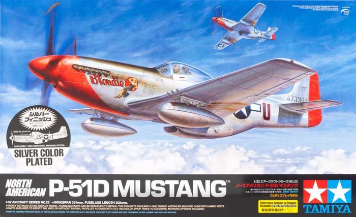 Tamiya 25151 North American P-51D Mustang - Peinture argentée (1/32)