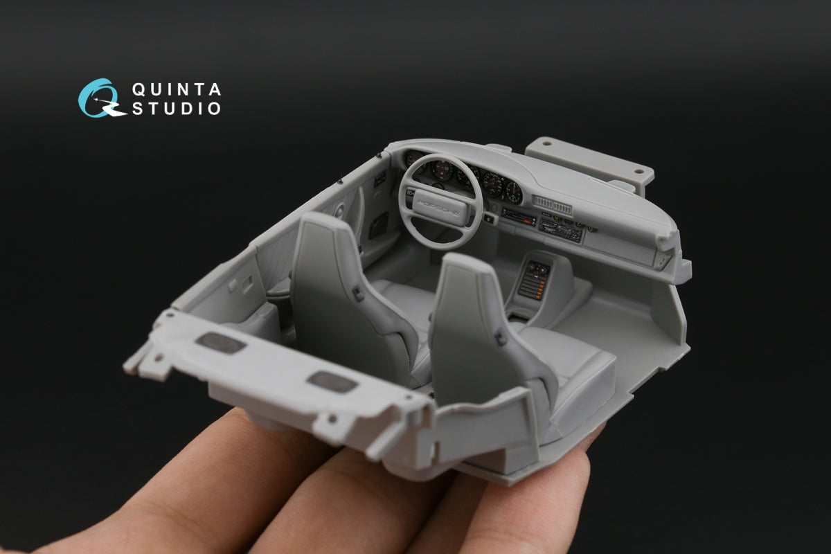 Intérieur imprimé en 3D et coloré sur papier décalcomanie (Revell) pour la Porsche 911 Carrera 3.2 (Quinta Studio QD24005), échelle 1/24.  – immagine 12