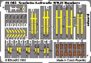 Eduard 49003 Ceintures de sécurité pour bombardiers de la Luftwaffe (Seconde Guerre mondiale) au 1/48