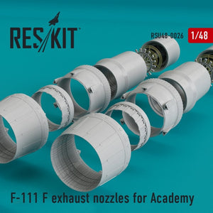 RESKIT RSU48-0026 Buses d&amp;#39;échappement F-111 F pour maquette Academy au 1/48