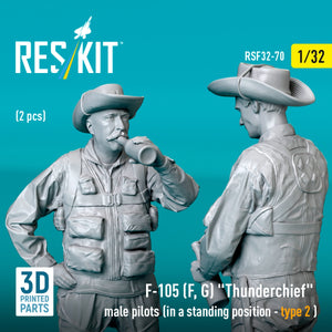 RESKIT RSF32-0069 F-105 (F, G) « Thunderchief » pilotes masculins (position debout - type 1) (2 pièces) (Impression 3D) 1/32 – Bild 2