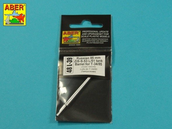 Aber 48L-39 85 mm ZiS-S-53 L/51 barrel for T-34/85 tank model 43/44 1/48