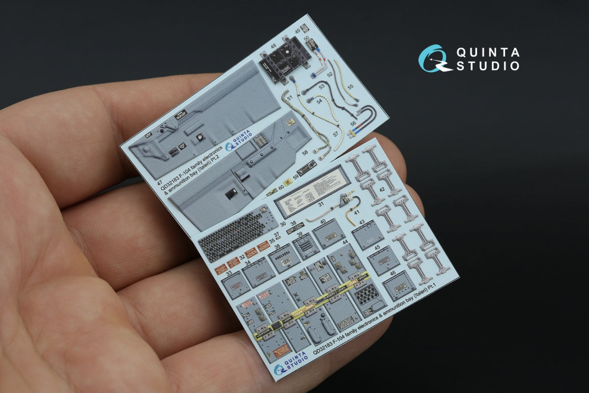 Intérieur imprimé en 3D et coloré sur papier décalcomanie Quinta Studio QD32247 F-104C (Italeri) 1/32 – Bild 3