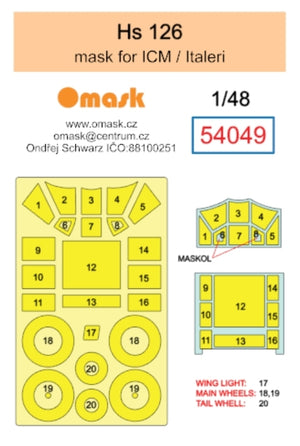 Masque Omask 54049 Hs 126 (pour ICM / Italeri) 1/48 – immagine 2