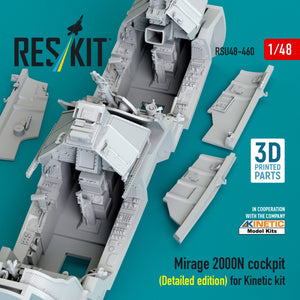 RESKIT RSU48-0460 Mirage 2000N cockpit (Detailed edition) for Kinetic kit (3D Printed) 1/48