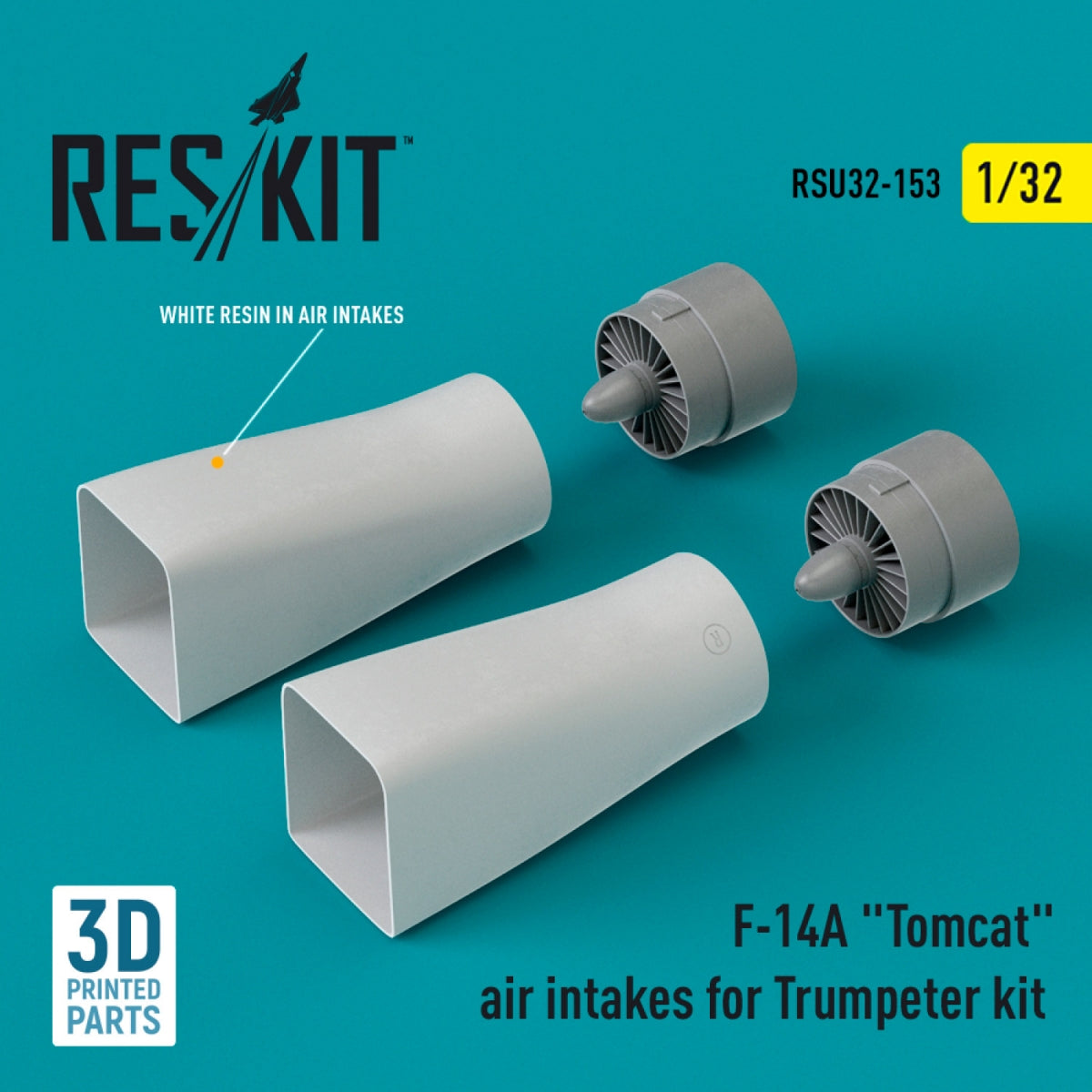 Prises d'air RESKIT RSU32-0153 pour maquette Trumpeter F-14A Tomcat (impression 3D) à l'échelle 1/32