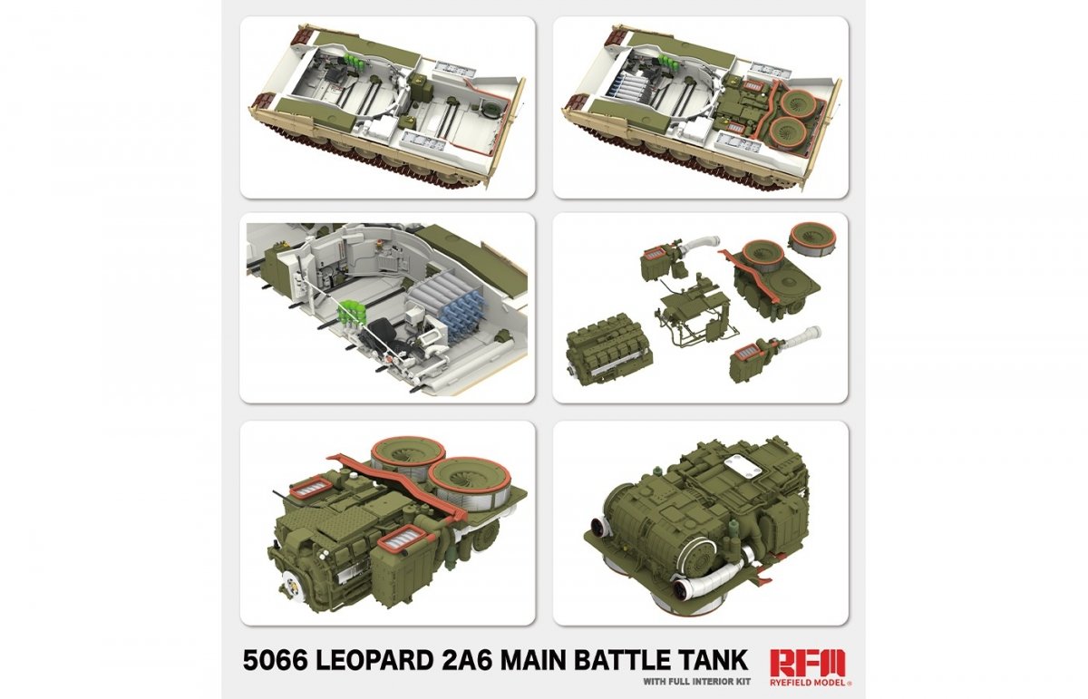 Maquette Rye Field 5066 Leopard 2 A6 - Intérieur complet 1/35 – image 4