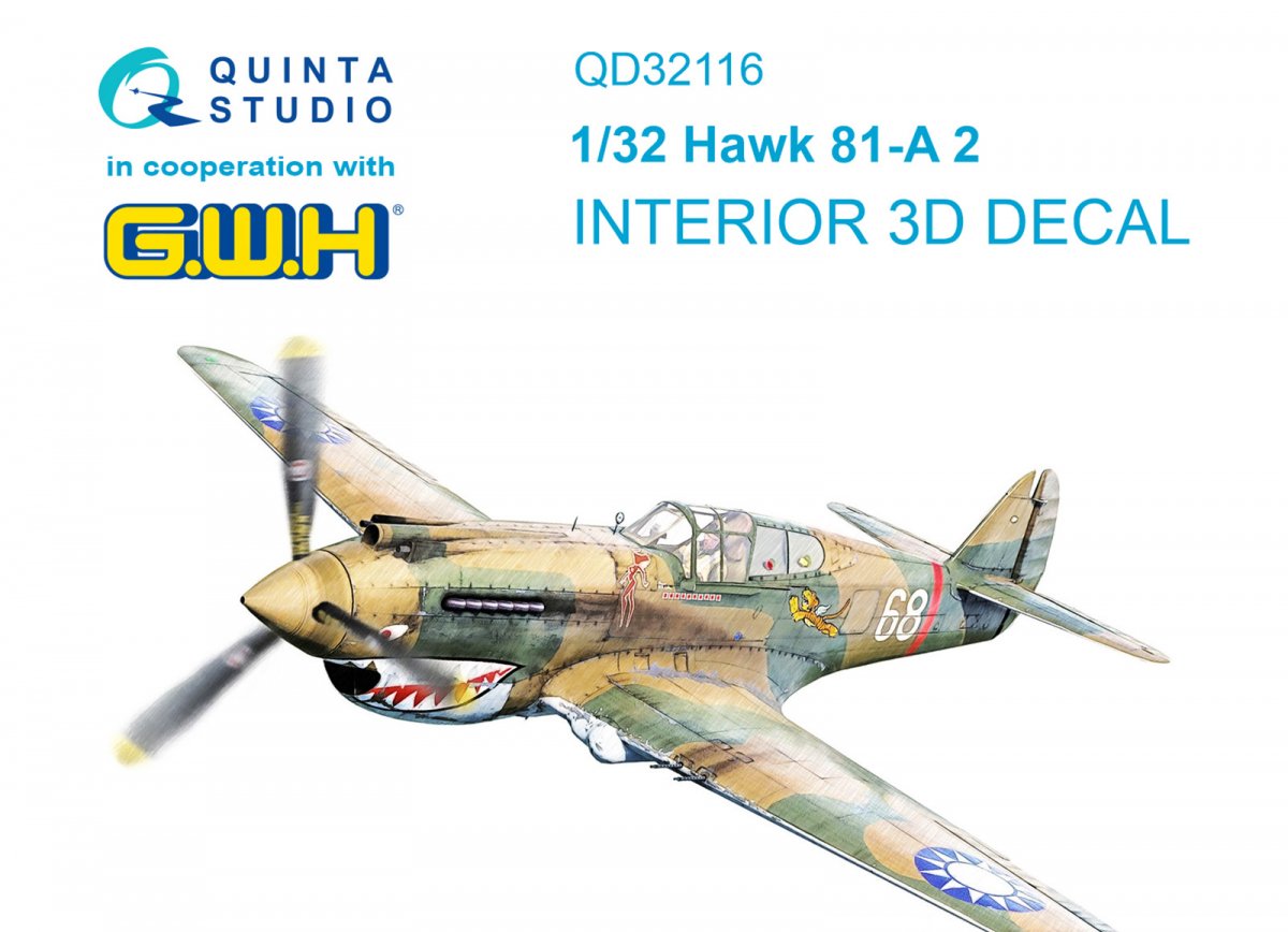 Intérieur imprimé en 3D et coloré sur papier décalcomanie Quinta Studio QD32116 Hawk 81-A2 (GWH) 1/32