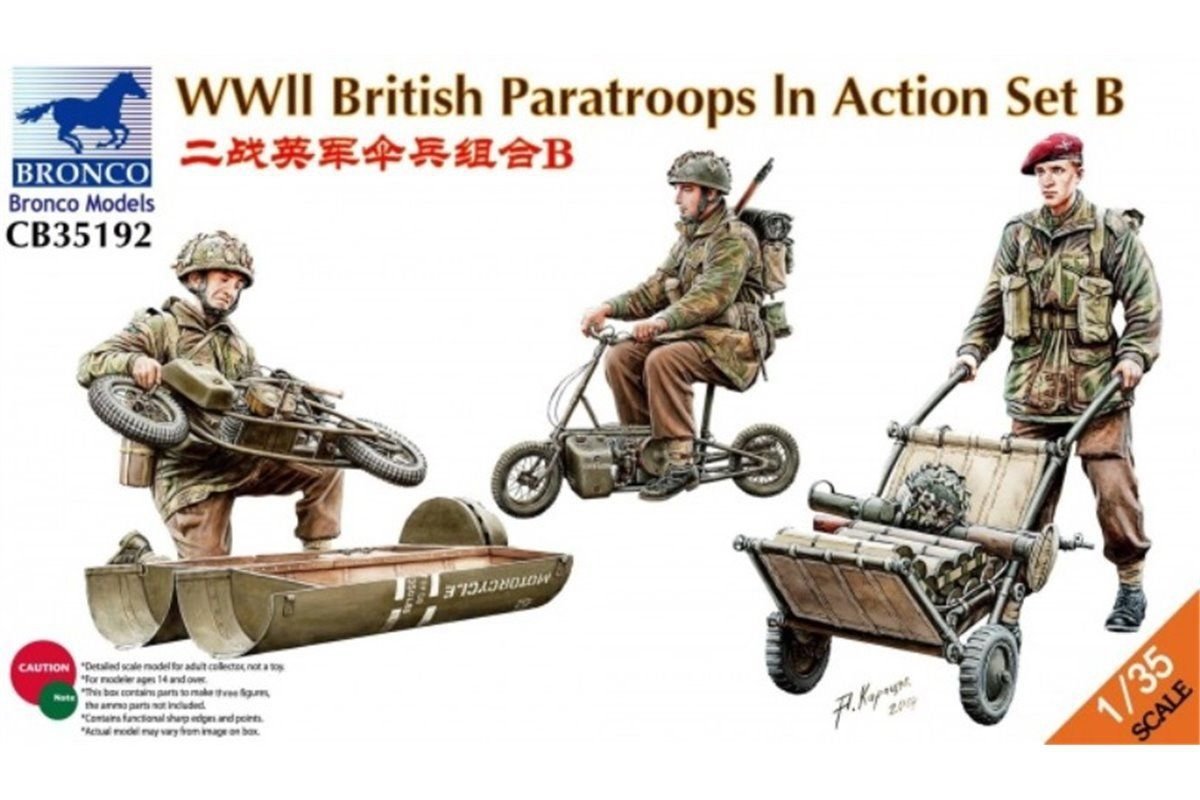 Bronco CB35192 Parachutistes britanniques de la Seconde Guerre mondiale en action, set B, échelle 1/35