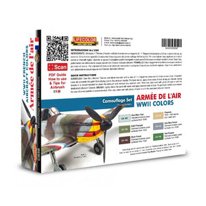 Coffret de peinture acrylique Lifecolor CS56, couleurs de l&amp;#39;Armée de l&amp;#39;air française (Seconde Guerre mondiale), 6 x 22 ml – image 2