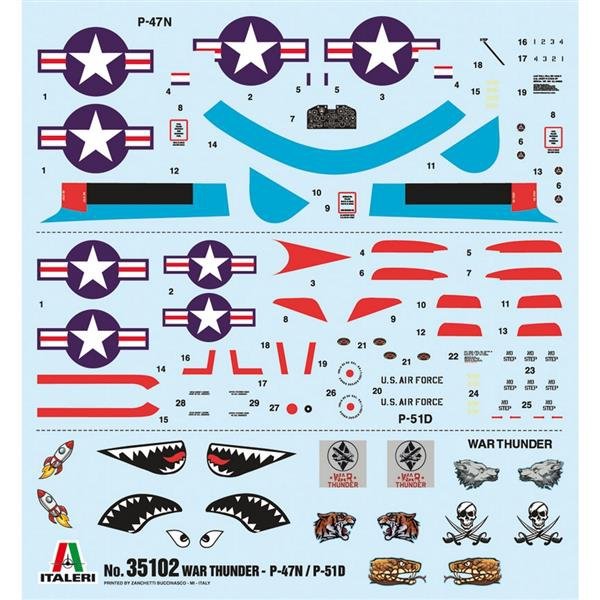 Italeri 35102 WAR THUNDER - P-47 N &amp;amp; P-51 D 1/72 – immagine 8