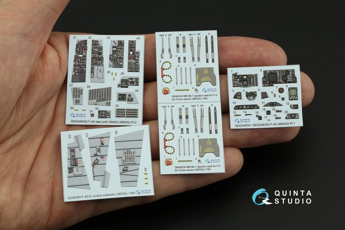 Intérieur imprimé en 3D et coloré sur papier décalcomanie Quinta Studio QD48342 F-4G tardif (Meng) 1/48  – image 3