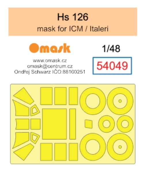 Masque Omask 54049 Hs 126 (pour ICM / Italeri) 1/48