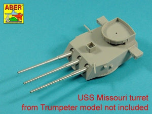 Armement principal Aber 200L-01 pour cuirassé américain Iova ou Missouri : 406 mm x9, 127 mm x20, échelle 1/200 – image 3